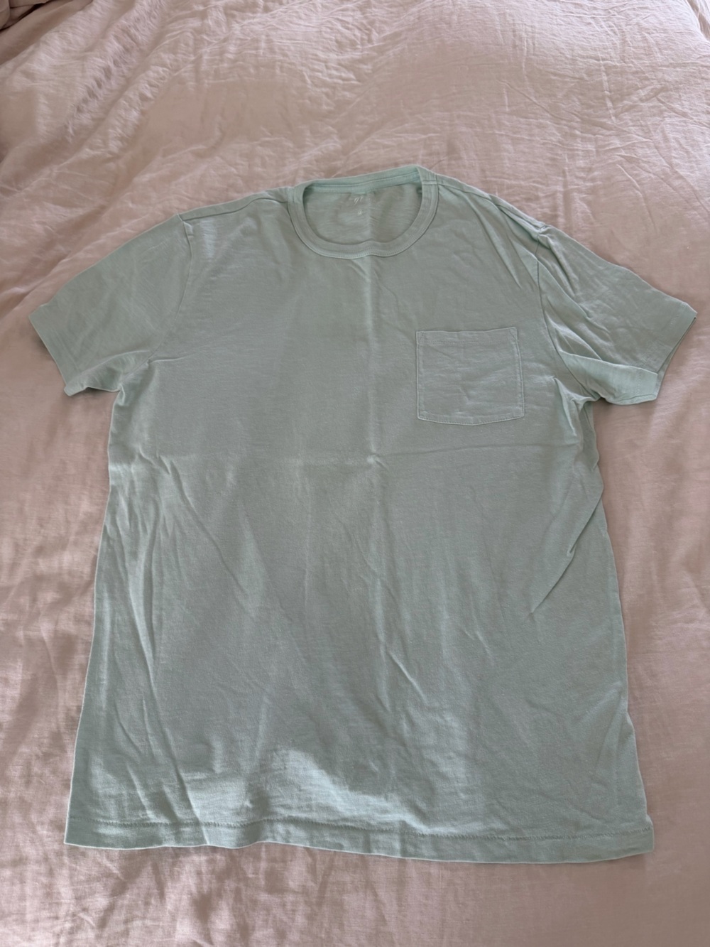 J. Crew Men's Crewneck Garment Dyed Pocket Tee in Sage Green